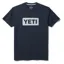 Yeti Logo Badge Premium Short Sleeve Tee in Navy/White