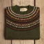 Fieldsmiths Super Soft Shetland Fairisle Knit in Pine Shadow - Womens Green Knitted Jumper